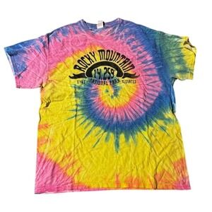Rocky Mountain Tie Dye‎ T Shirt Gildan 14,259 Elevation Large L